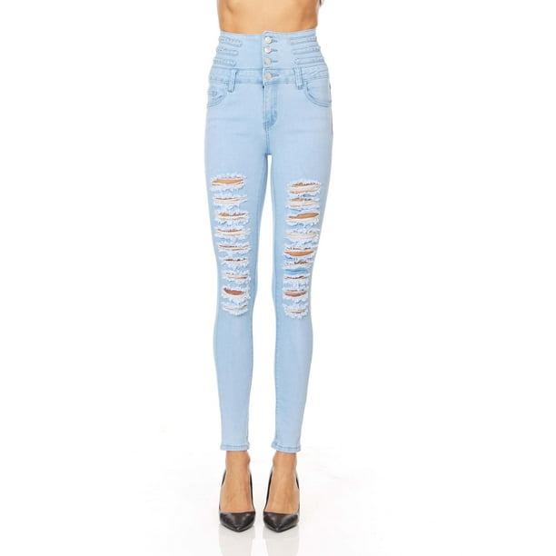 Womens Hight Waisted Butt Lift Stretch Ripped Skinny Jeans Distressed Denim Pants Womens Hight Waisted Butt Lift Stretch Ripped Skinny Jeans Distressed Denim Pants
